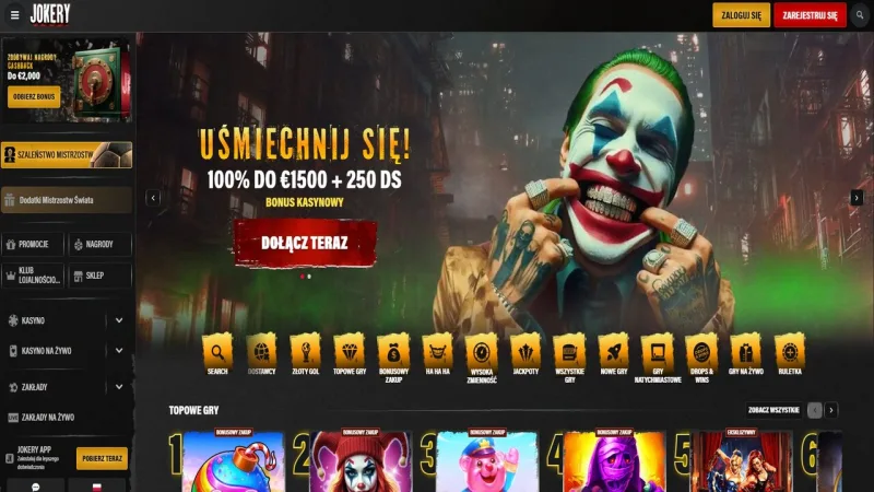 Jokery - screenshot strony