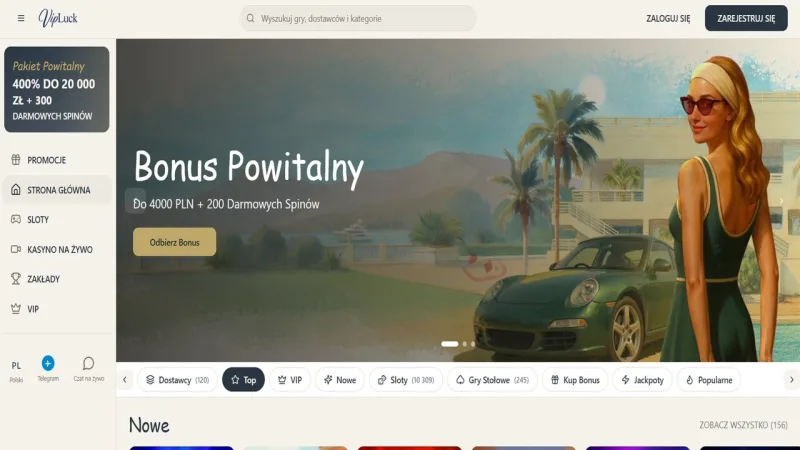 VipLuck - screenshot strony