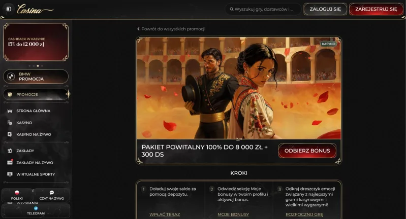 Powitalny bonus w Casina